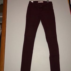 Juniors Maroon Skinny Jeans